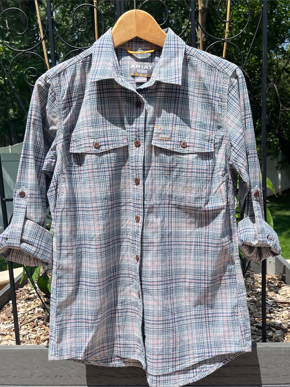 Ariat Women’s Rebar Made Tough DuraStretch Work Shirt Size S Workwear Outdoor